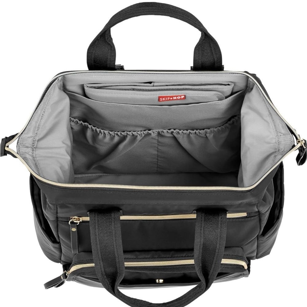 Gently used Mainframe Wide Open Diaper Backpack in Black with changing pad - Picture 2 of 6